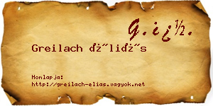 Greilach Éliás névjegykártya